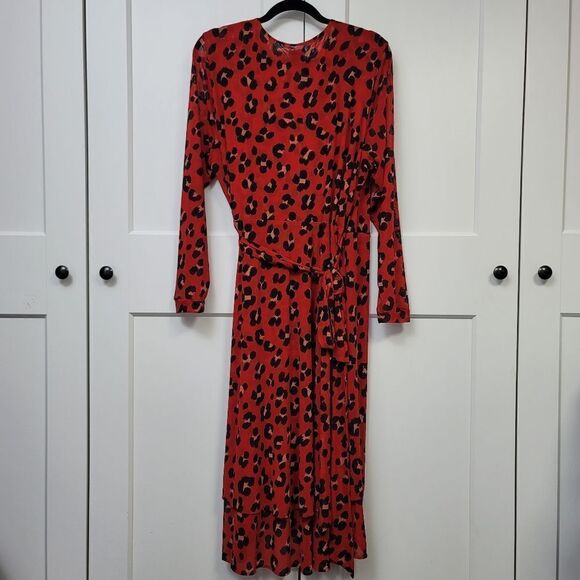 Cabi red leopard siren wrap dress, xxl - Picture 8 of 14